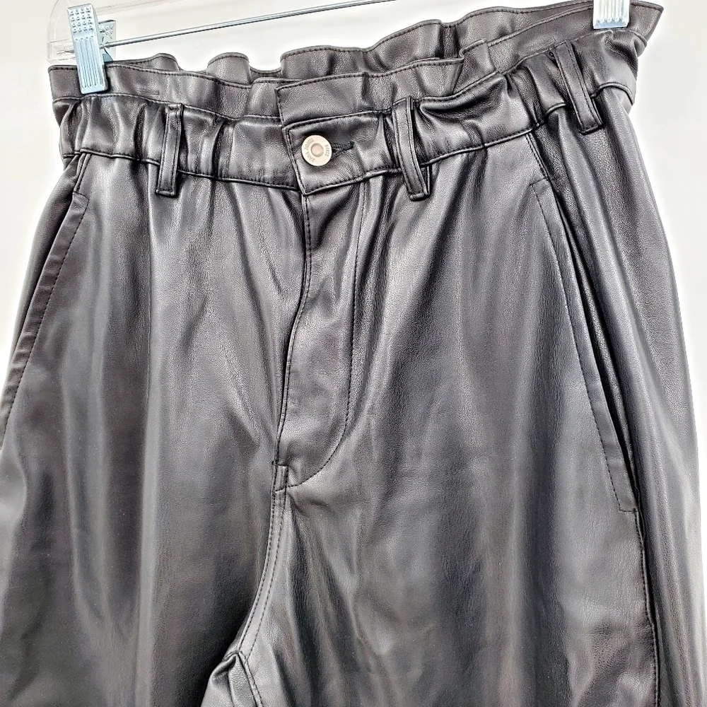 Zara Baggy High Rise Faux Leather Pants - Picture 5 of 11